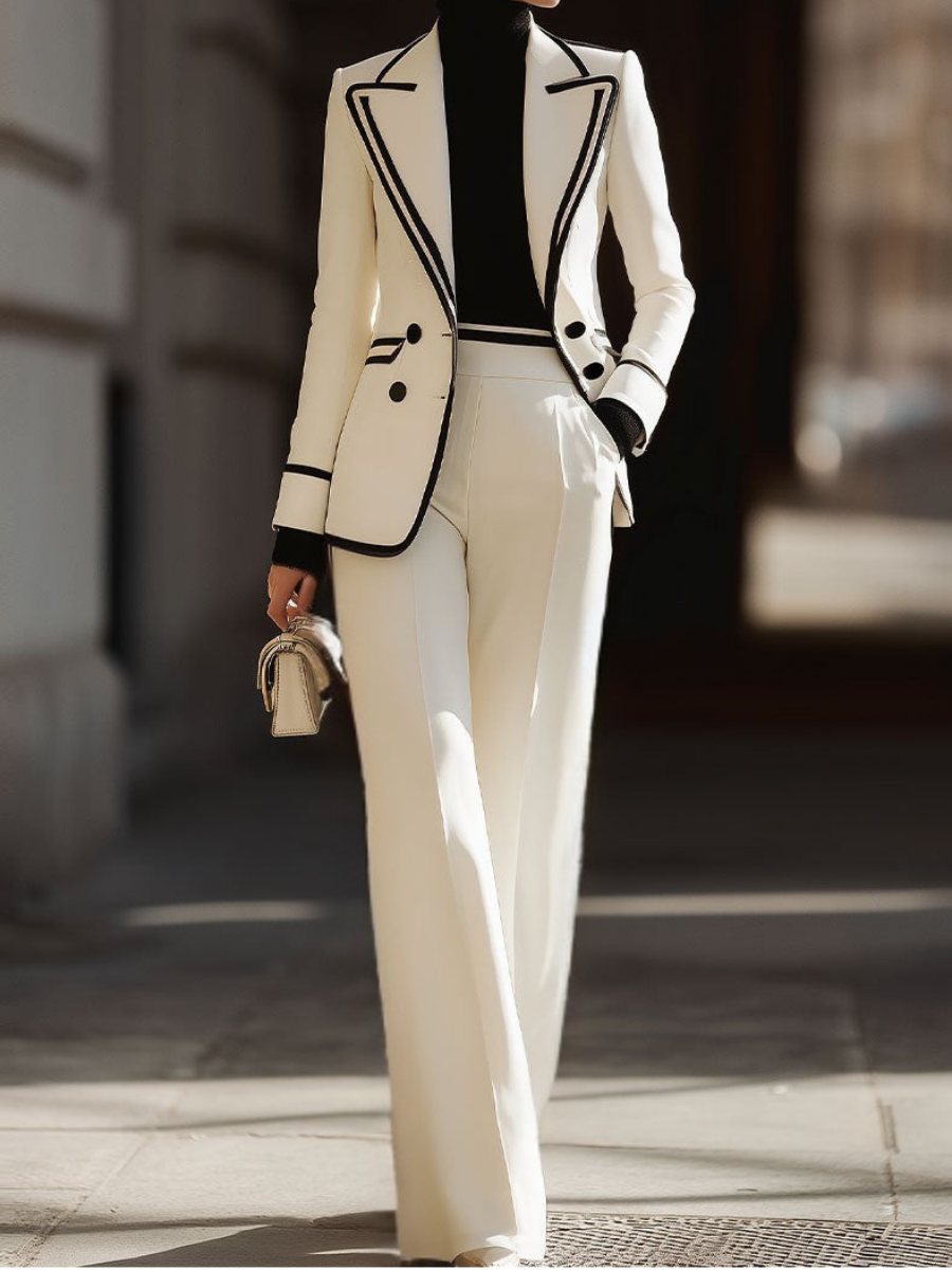 Miravyn - Lightweight Double-Breasted Suit Set - White