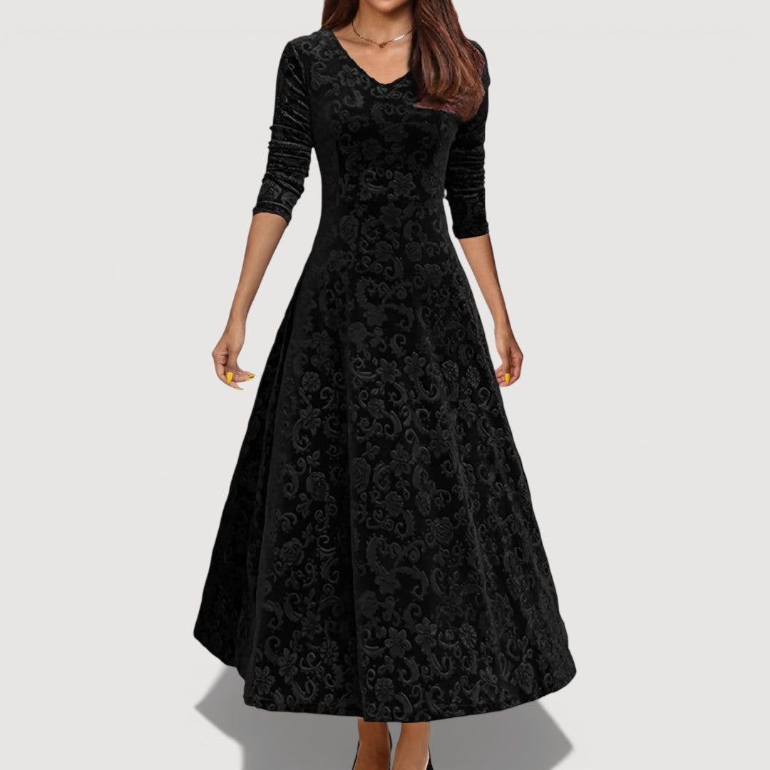 Orliya - Luxe Soft-Touch Evening Dress - Blue