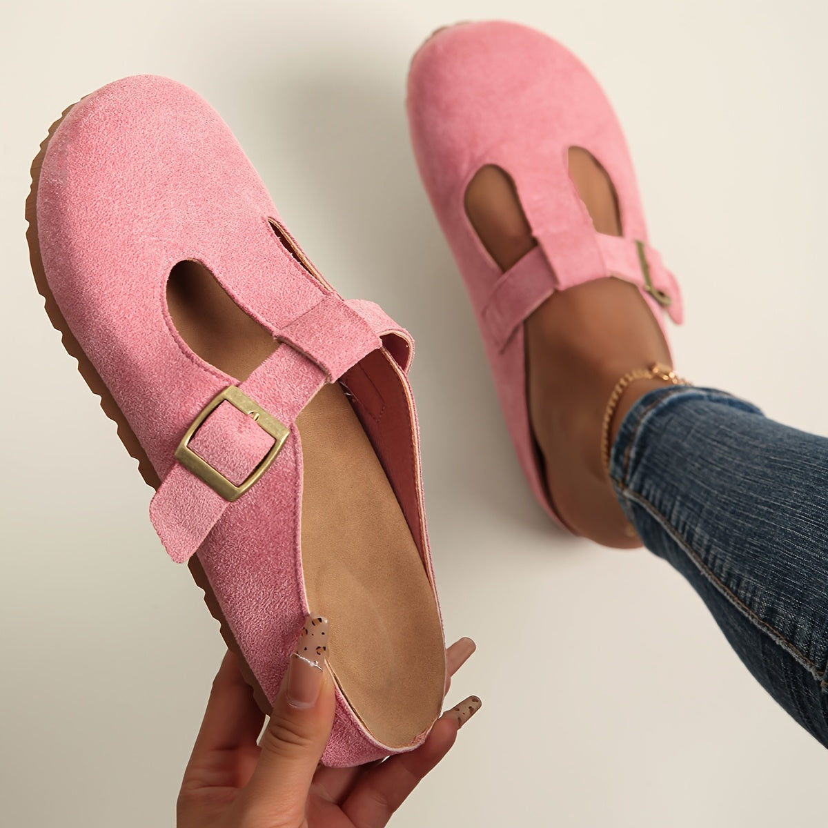 Korae - Buckle T-Strap Clogs - Yellow