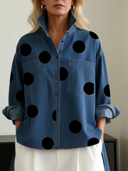 Kelsey - Soft-Touch Embroidered Blouse - Blue