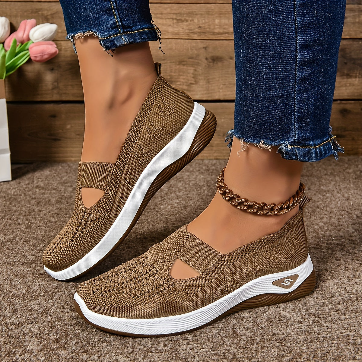 Yalia - Cushioned Walking Shoes - Purple