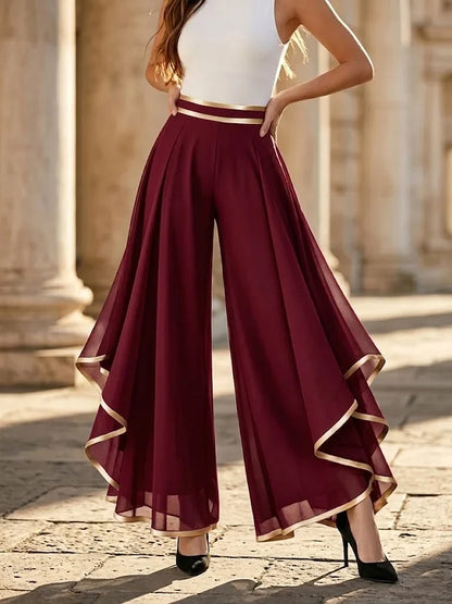 Querida - Draped Palazzo Trousers - Black