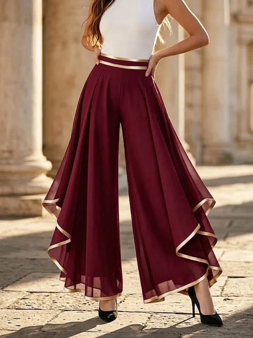 Querida - Draped Palazzo Trousers - Black