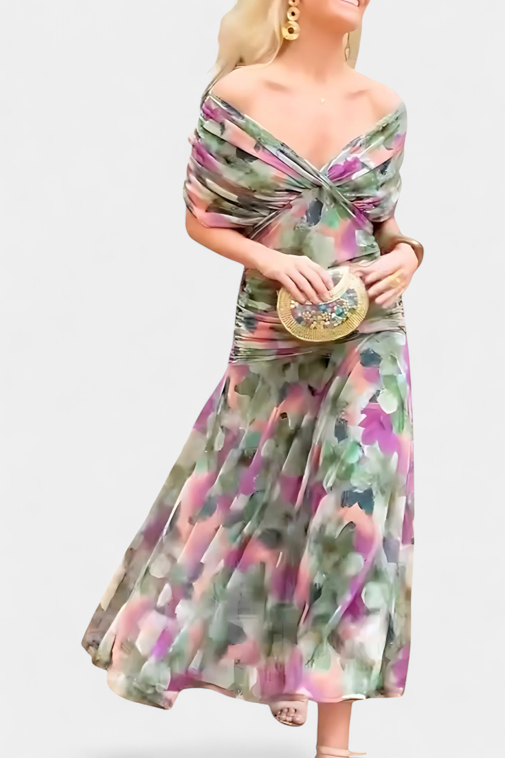 Tamsyn - Soft-Touch Floral Maxi Dress - Brown
