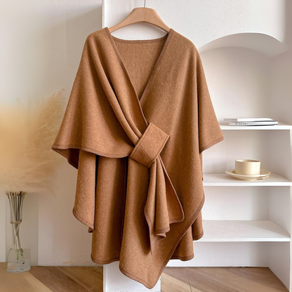 Teysia - Soft-Touch Draped Shawl - Black