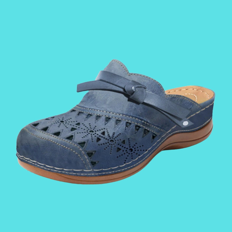 Aerina - Cushioned Flat Mules - Green