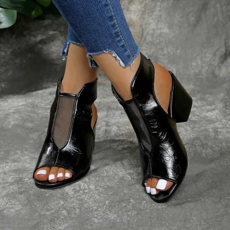 Rumi - Supportive Open-Toe Mules - Black