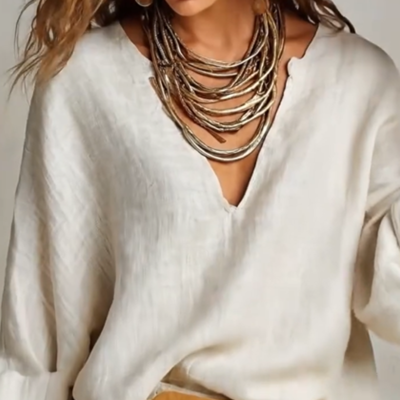 Zinnoria - Breezy Linen Two Piece Set - Beige