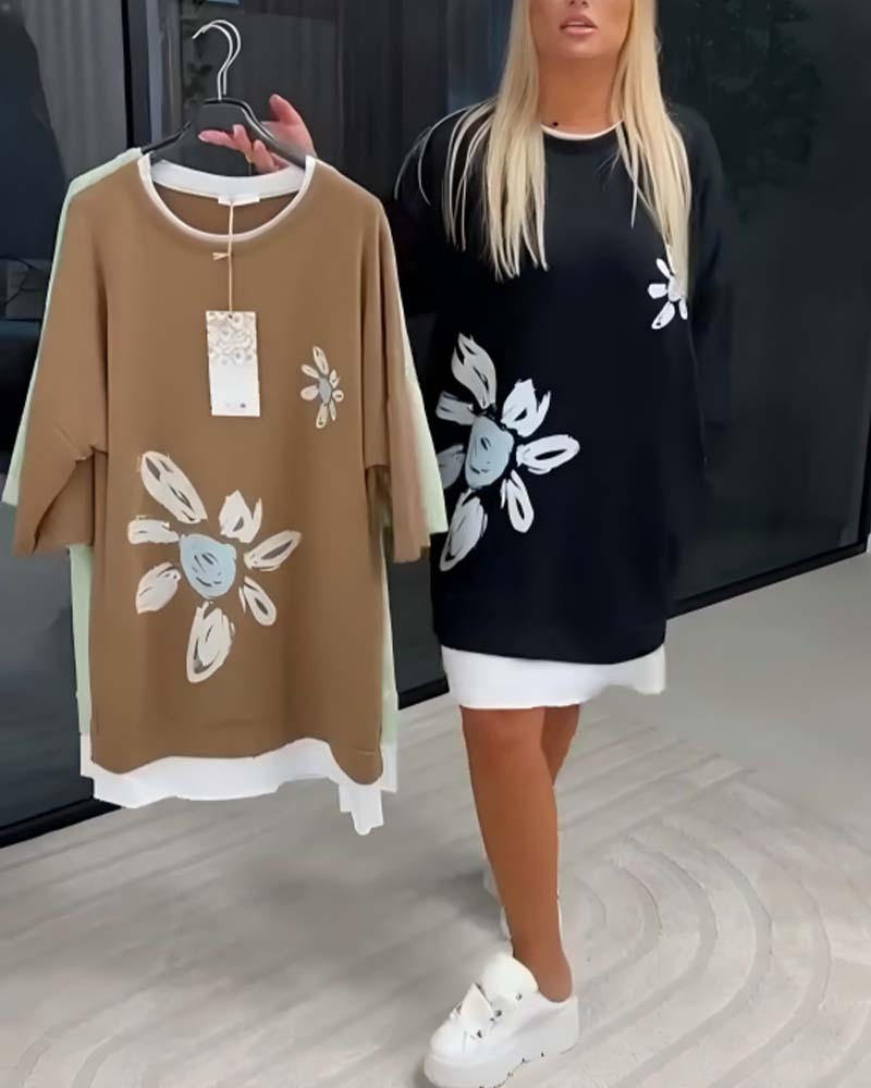 Helia - Soft-Touch Sweatshirt Dress - Black