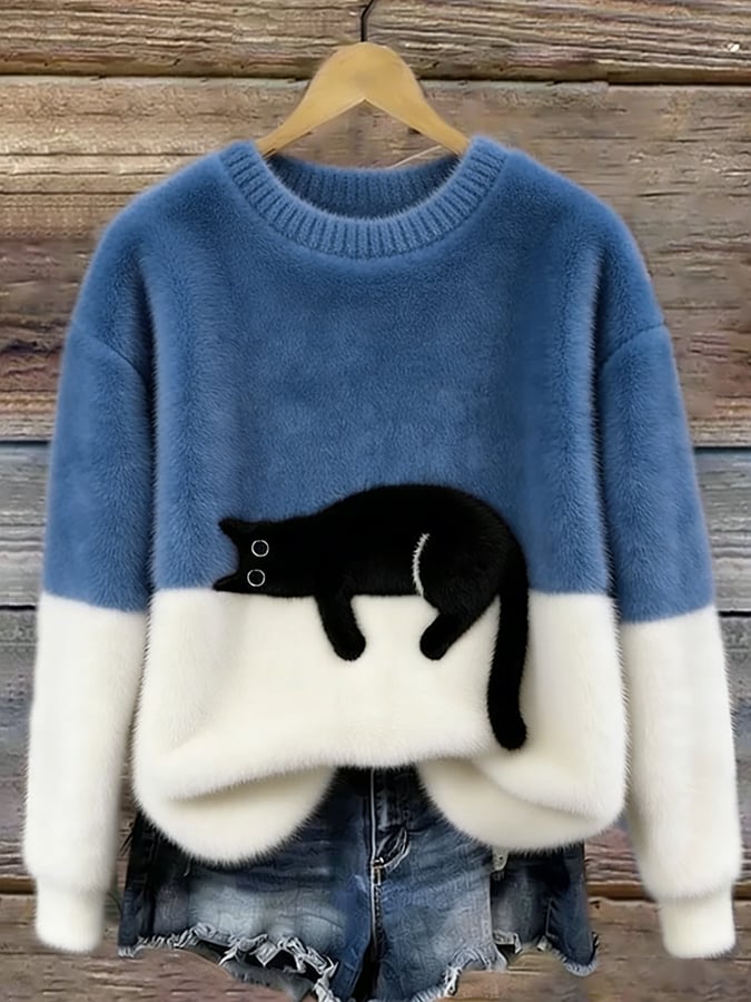 Maya - Soft-Touch Knit Jumper - Light blue