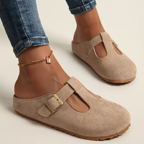 Korae - Buckle T-Strap Clogs - Yellow