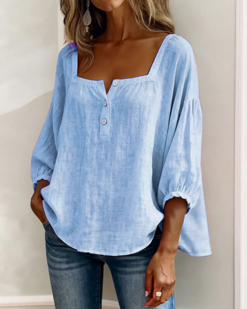 Zoya - Breezy Linen Blouse - White