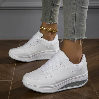 Qira - Platform Lace-Up Sneakers - White