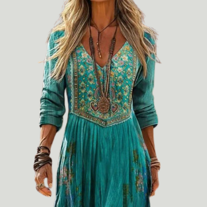 Lymira - Soft-Touch Floral Midi Dress - Green