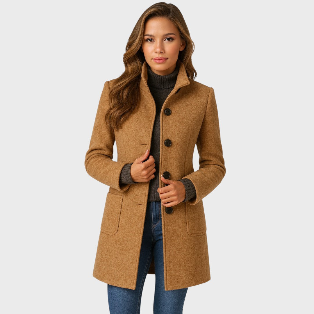 Avarin - Tailored Mid Coat - Khaki