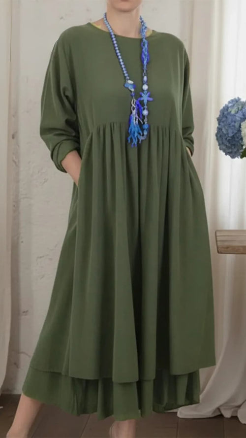 Loralya - Stylish Casual Maxi Dress - Green
