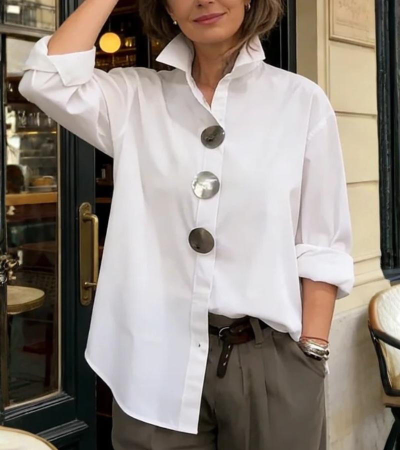 Queniva - Structured Blouse - Blue