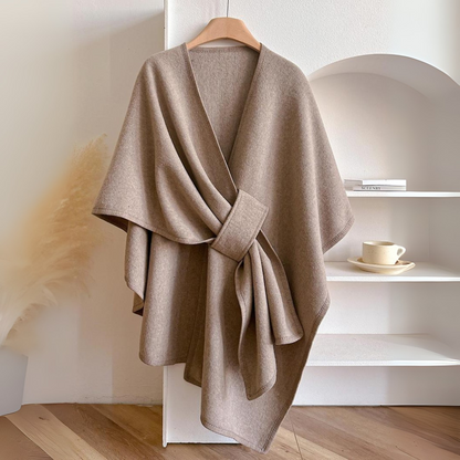 Teysia - Soft-Touch Draped Shawl - Taupe