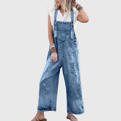 Yuna - Vintage-Wash Jumpsuit - Black