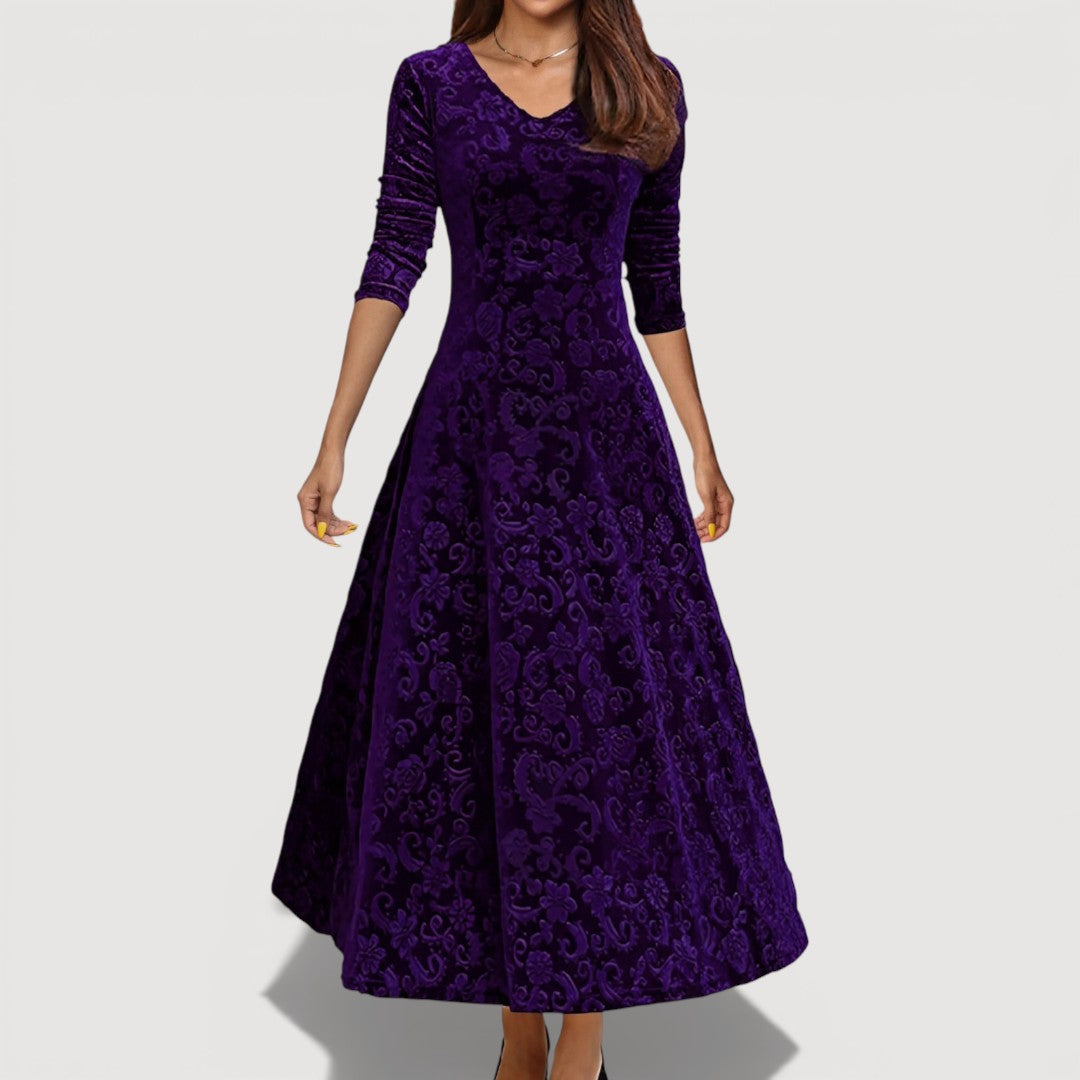 Orliya - Luxe Soft-Touch Evening Dress - Black