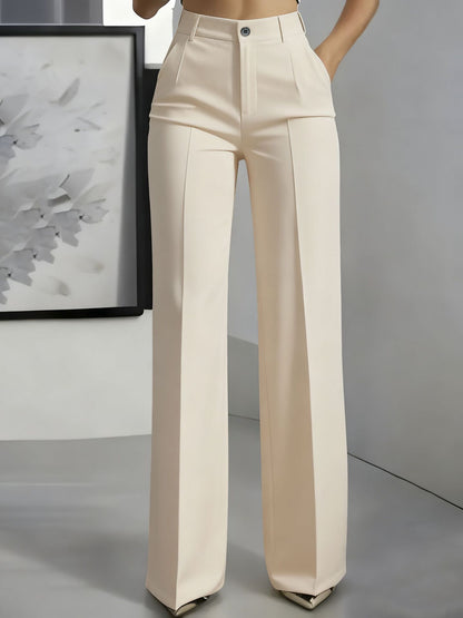 Orelisse - High Waisted Wide Leg Trousers - Dark blue