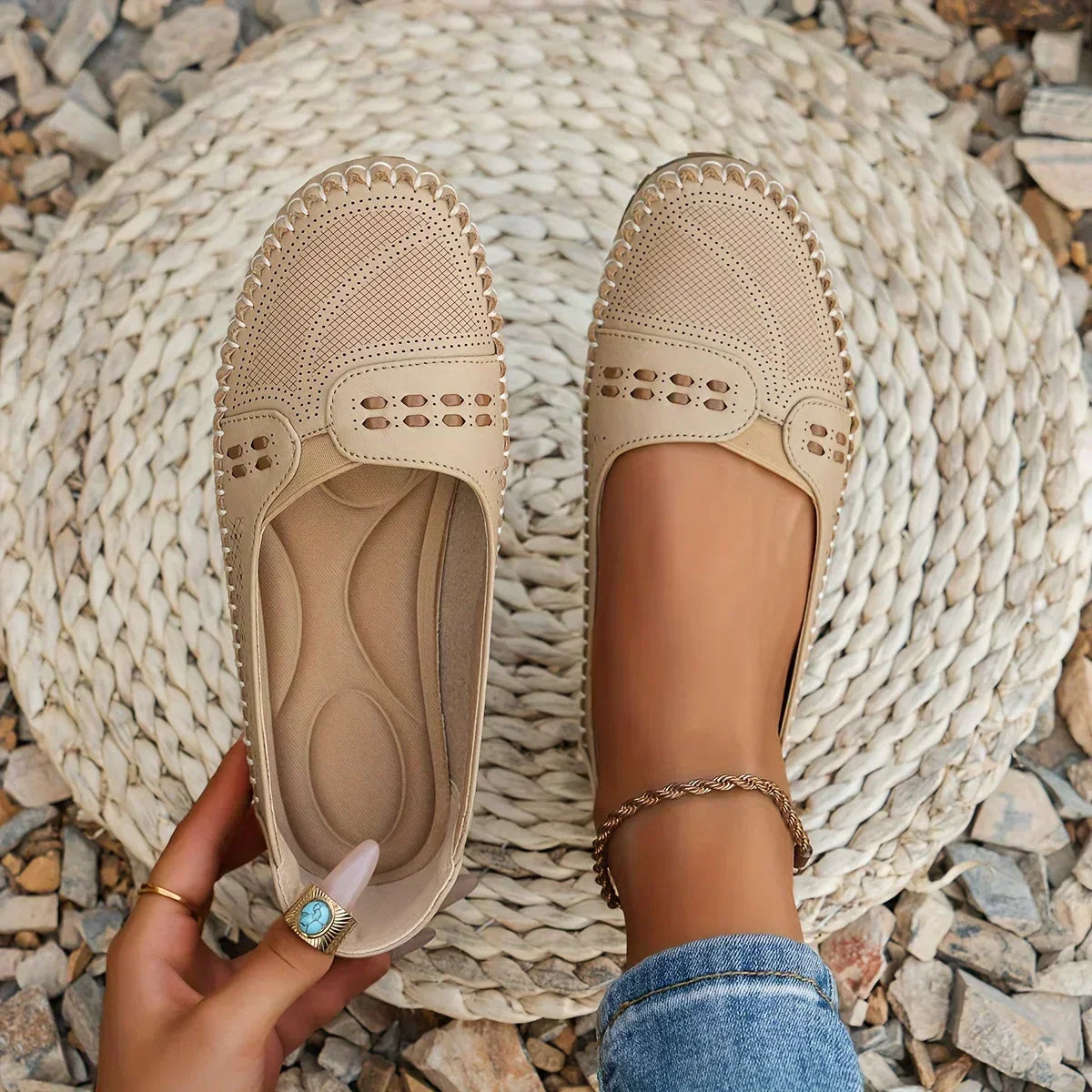 Willow - Supportive Slip-On Shoes - Beige