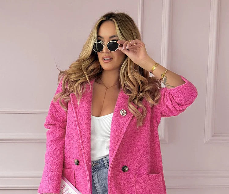 Olysera - Textured Long Coat - Rose