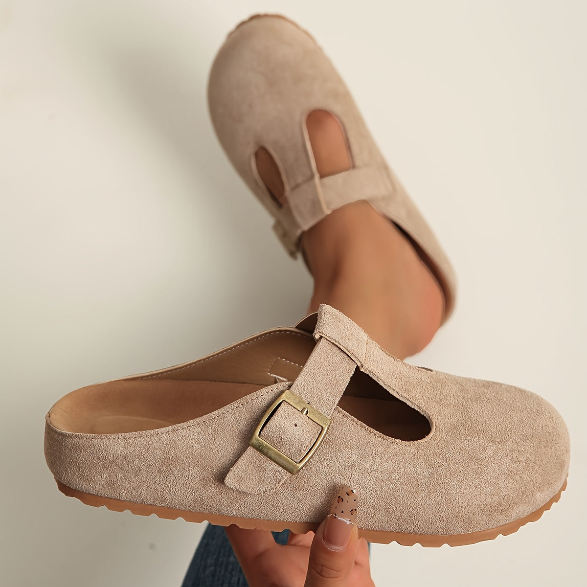 Korae - Buckle T-Strap Clogs - Yellow