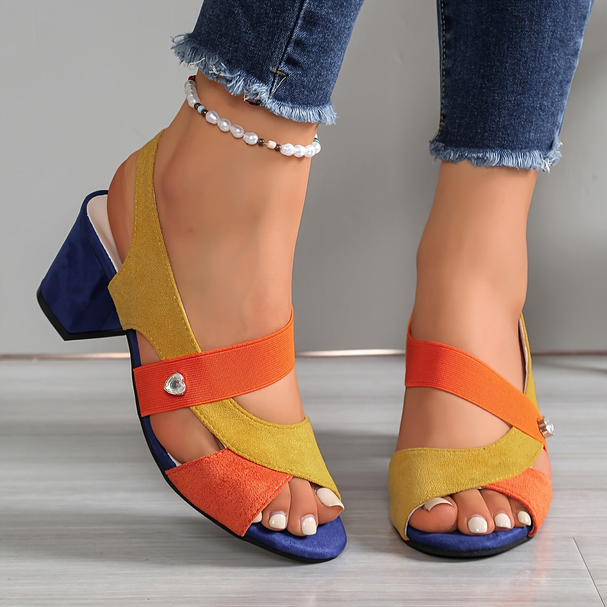 Elsinore - Supportive Heeled Sandals - Blue