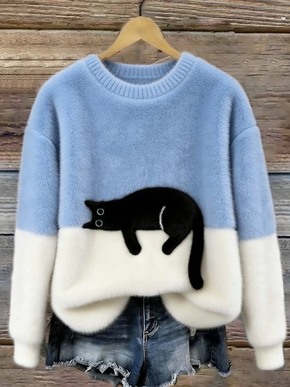 Maya - Soft-Touch Knit Jumper - Light blue