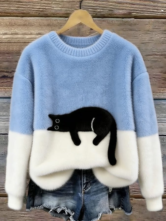 Maya - Soft-Touch Knit Jumper - Light blue