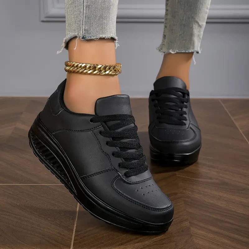 Qira - Platform Lace-Up Sneakers - White