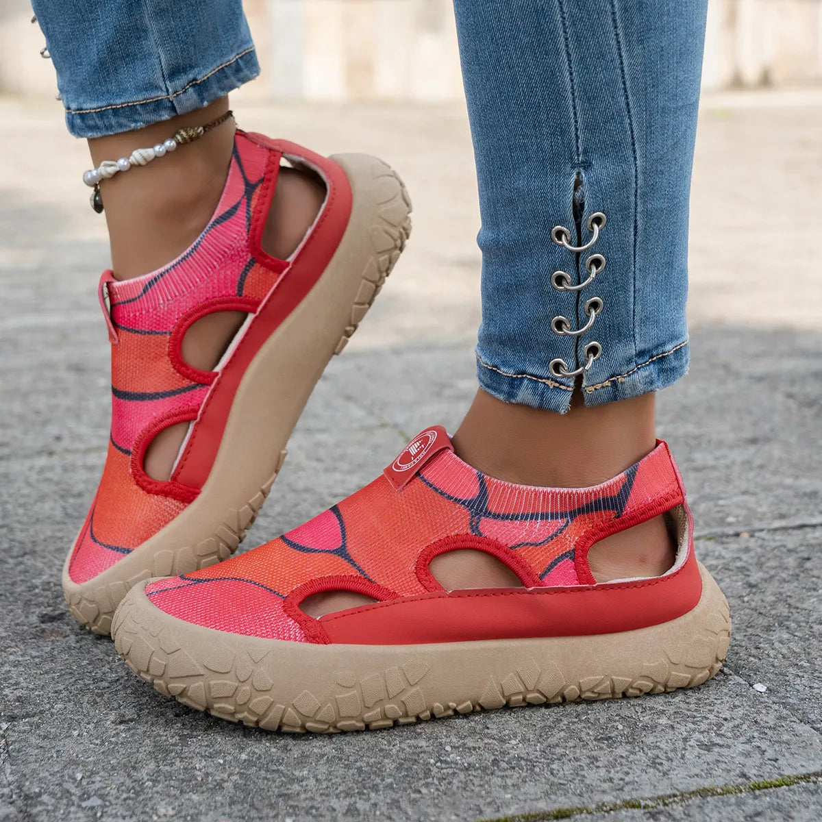 Maelina - Cushioned Comfort Walking Sneakers - Blue