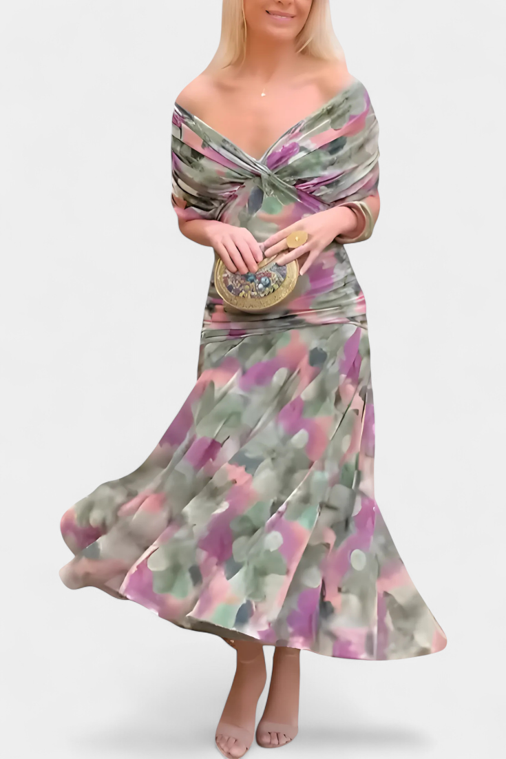 Tamsyn - Soft-Touch Floral Maxi Dress - Green