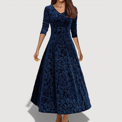 Orliya - Luxe Soft-Touch Evening Dress - Blue