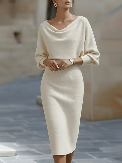 Avalon - Soft-Touch Batwing Midi Dress - Blue