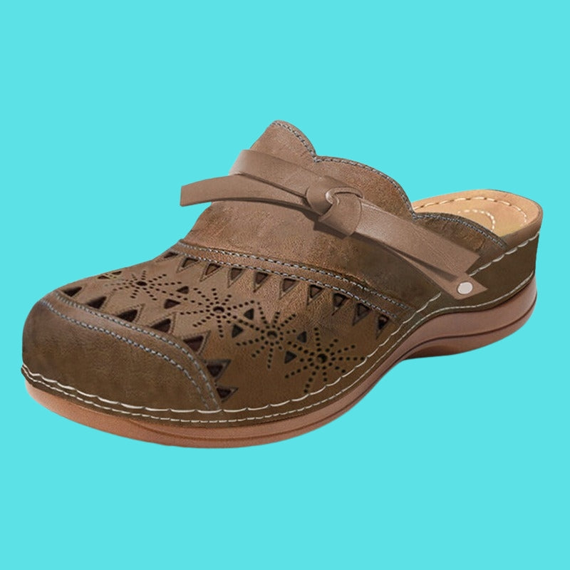Aerina - Cushioned Flat Mules - Green