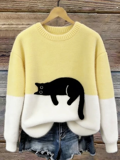 Maya - Soft-Touch Knit Jumper - Light blue