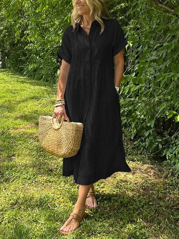 Lumae - Soft-Touch Maxi Shirt Dress - Blue