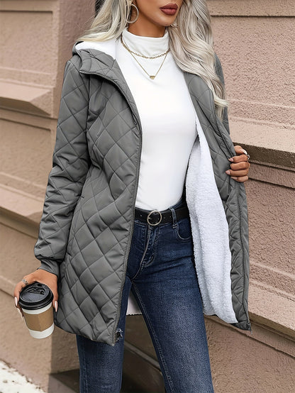 Telya - Insulated Quilted Jacket - Navy Blue