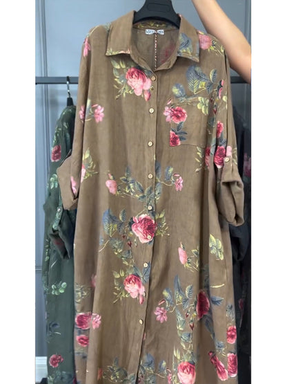 Jovie - Premium Linen Shirt Dress - Camel