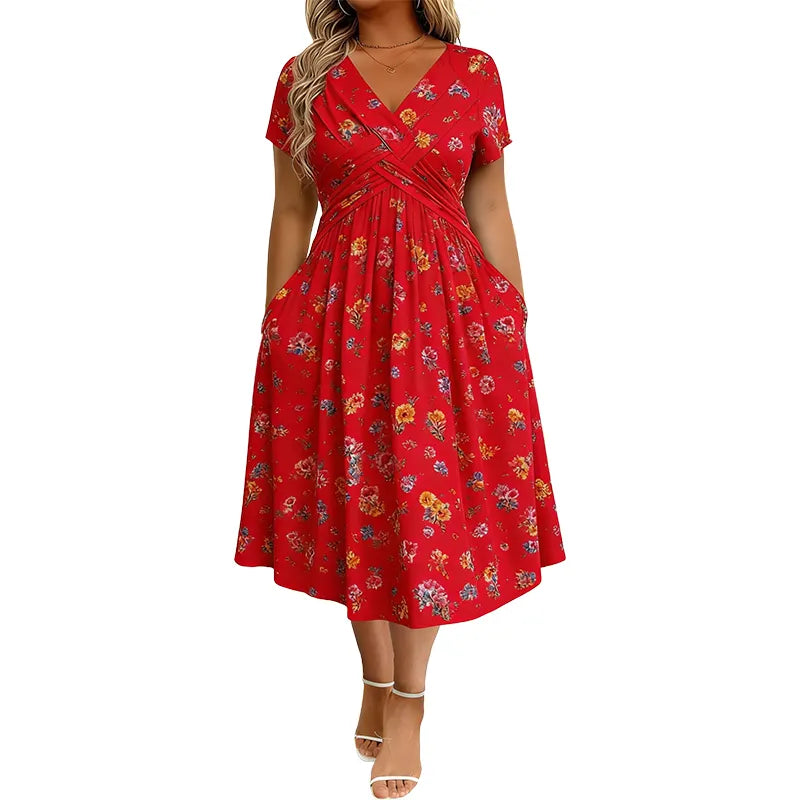 Vivica - Premium Midi Dress - Orange