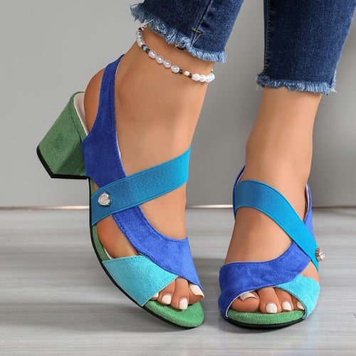 Elsinore - Supportive Heeled Sandals - Blue