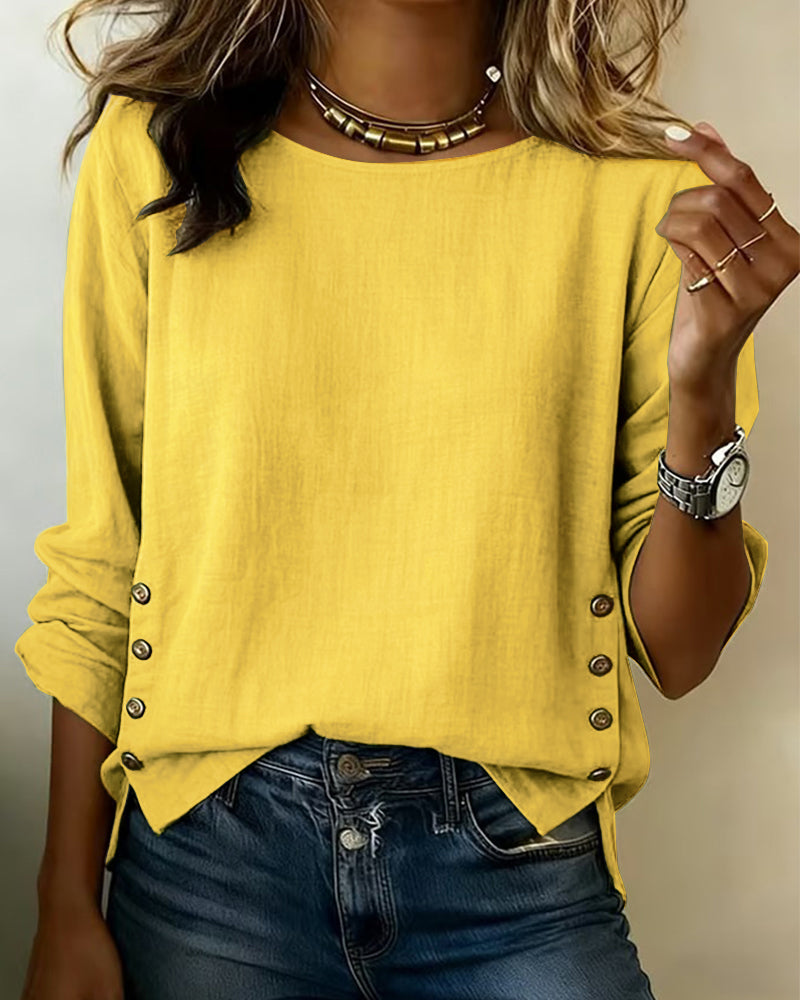 Loravyn - Soft-Touch Long-Sleeve Blouse - White