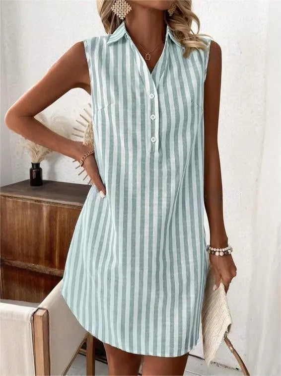 Anora - Soft-Touch Striped Shirt Dress - Pink