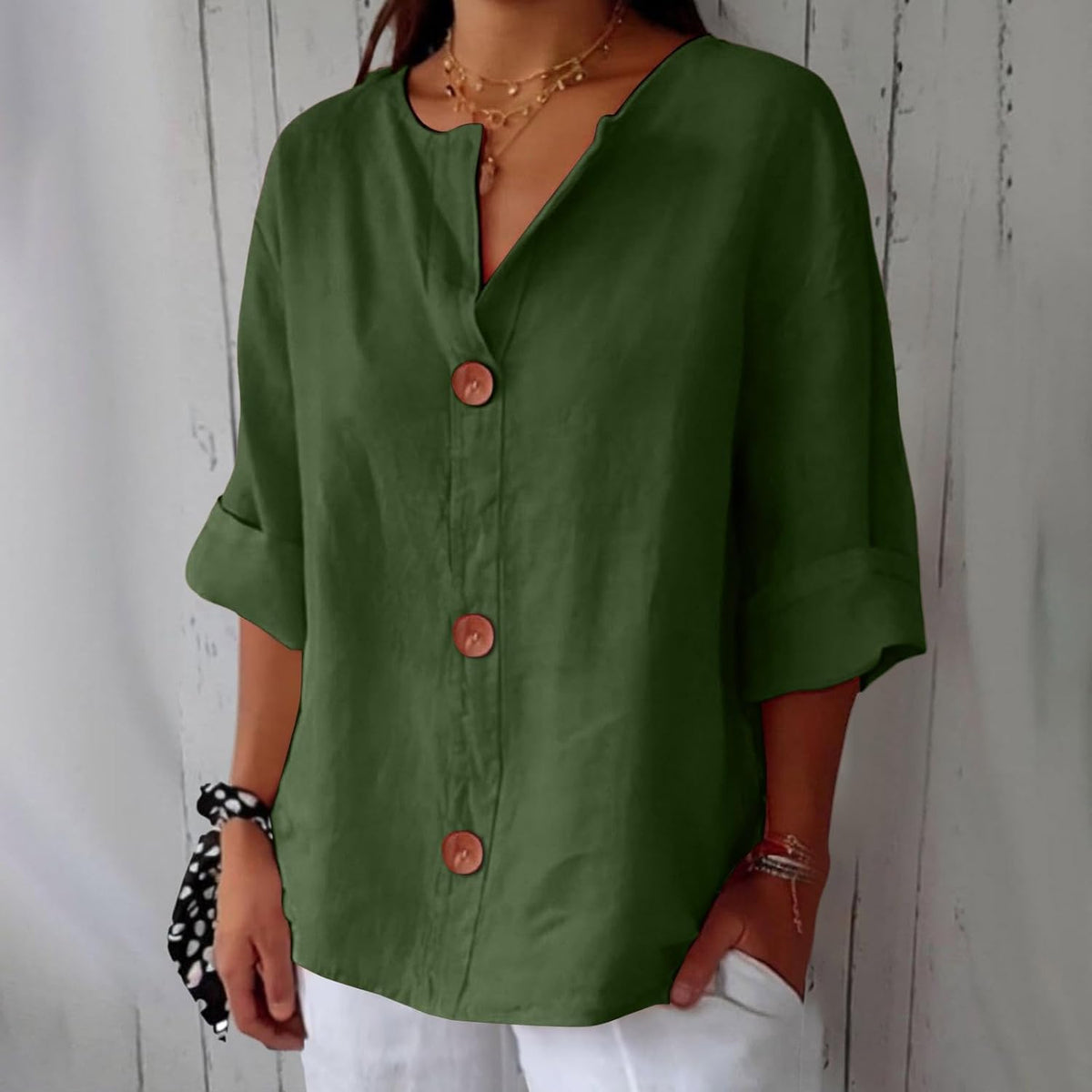 Piera - Breezy Linen Blouse - White