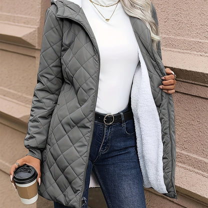 Telya - Insulated Quilted Jacket - Dark Grey