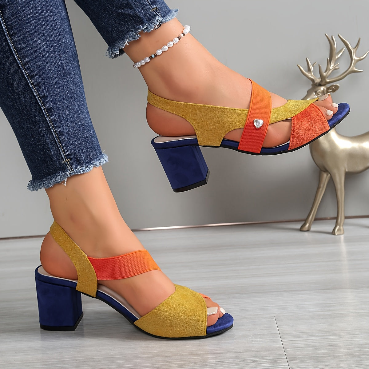 Elsinore - Supportive Heeled Sandals - Blue