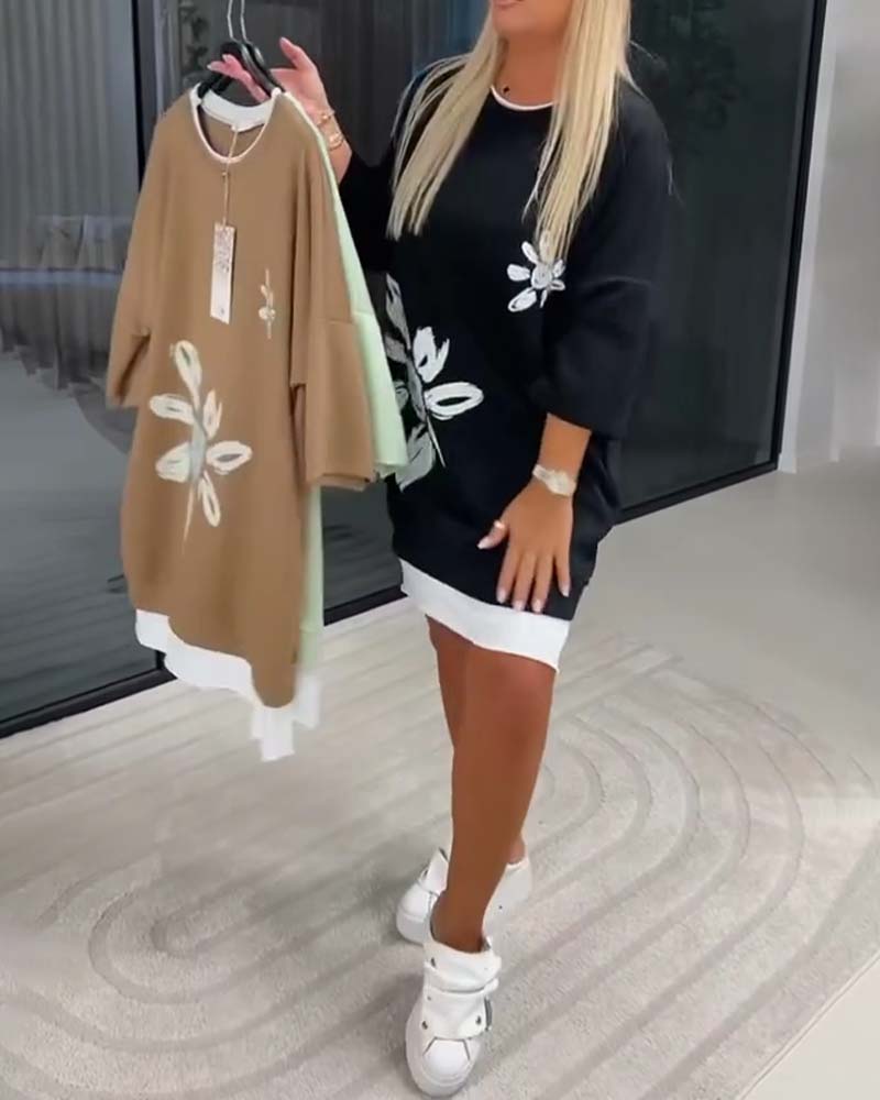 Helia - Soft-Touch Sweatshirt Dress - Black