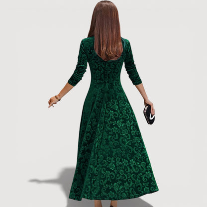 Orliya - Luxe Soft-Touch Evening Dress - Green